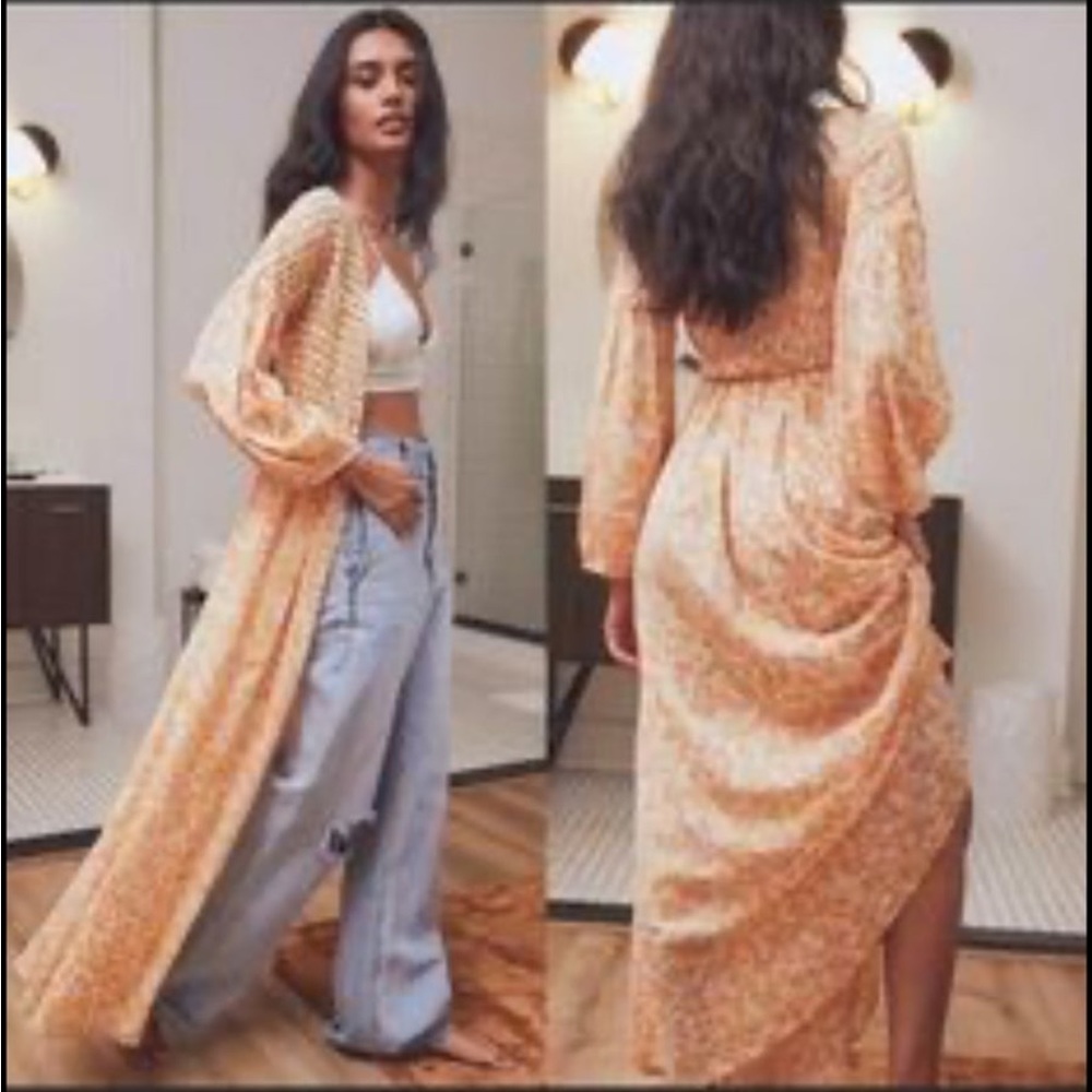 Free people long kimono jacket Sz M